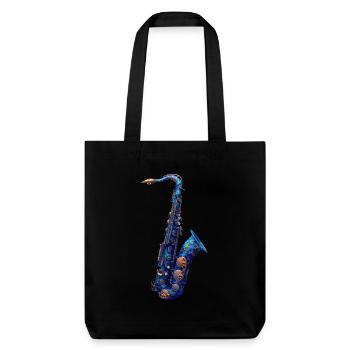 Saxophone Poisson - Tote bag épais recyclé Stanley/Stella - noir - Devant