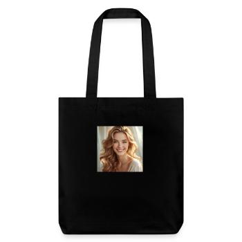 Schönes Mädchen mit glänzendem Haar - Stanley/Stella recycelter Heavyweight Stoffbeutel - Schwarz - Vorne