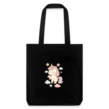 Belle illustration de licorne avec motif pastel - Tote bag épais recyclé Stanley/Stella - noir - Devant