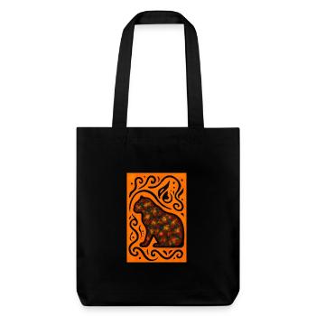 Mystic Cat Mandala Orange - Stanley/Stella Heavyweight Recycled Tote Bag - black - Front