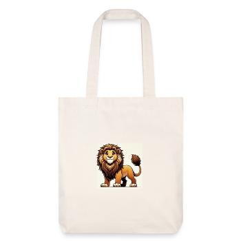 Lion cartoon chaleureux - Tote bag épais recyclé Stanley/Stella - blanc cassé - Devant