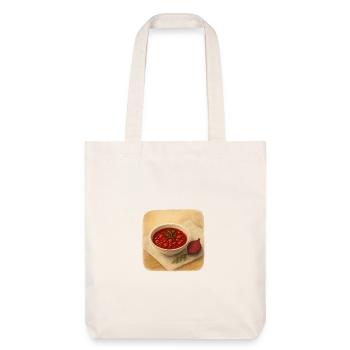 Rote Beete Suppe  - Stanley/Stella recycelter Heavyweight Stoffbeutel - Naturweiß - Vorne