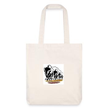 Horde de bisons en mouvement - Tote bag épais recyclé Stanley/Stella - blanc cassé - Devant