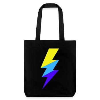 TriColor Neon-Strahl - Stanley/Stella recycelter Heavyweight Stoffbeutel - Schwarz - Vorne
