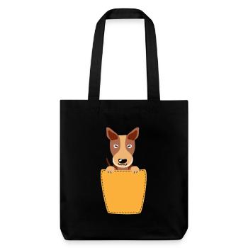 Poche poitrine avec mastiff - Tote bag épais recyclé Stanley/Stella - noir - Devant