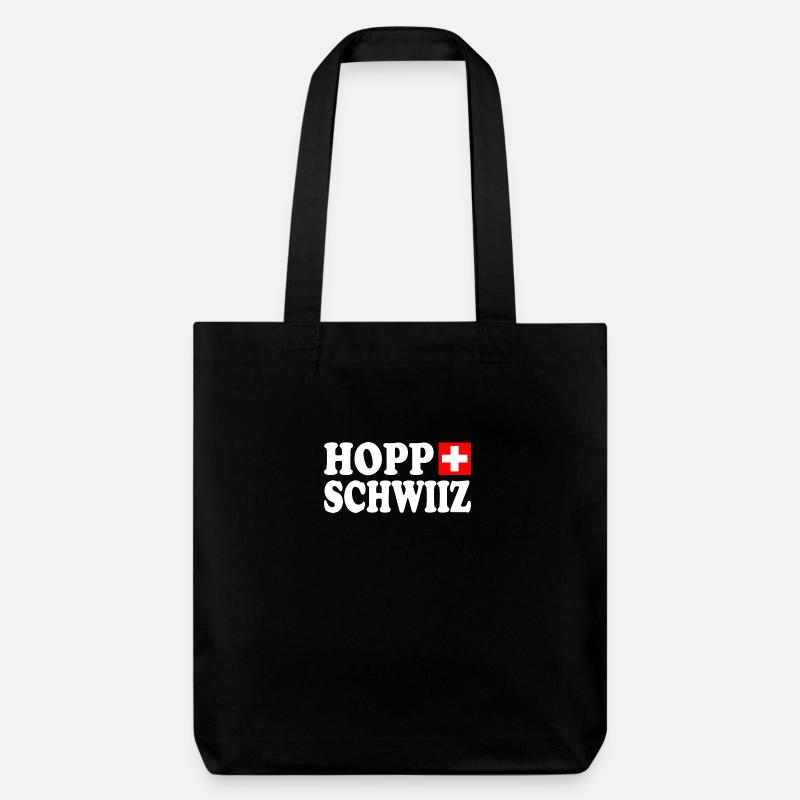 Hopp schwiiz - Stanley/Stella recycelter Heavyweight Stoffbeutel - Schwarz