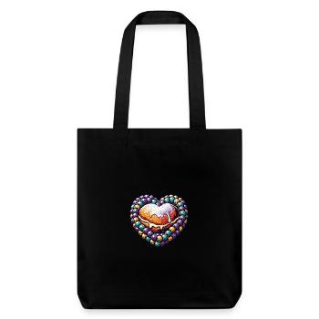Heart of sugar pearls with pastries - Stanley/Stella Heavyweight Recycled Tote Bag - black - Front