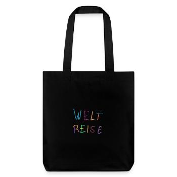 Weltreise Knetbuchstaben Farbenspiel - Stanley/Stella recycelter Heavyweight Stoffbeutel - Schwarz - Vorne