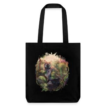 Chat sauvage dans la forêt - Tote bag épais recyclé Stanley/Stella - noir - Devant