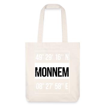Monnem Koordinaten Mannheim - Stanley/Stella recycelter Heavyweight Stoffbeutel - Naturweiß - Vorne