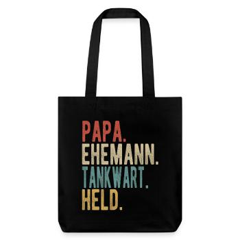Tankwart Papa Ehemann Held - Stanley/Stella recycelter Heavyweight Stoffbeutel - Schwarz - Vorne