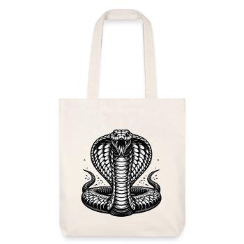 great Cobra snake motif in black and white - Stanley/Stella Heavyweight Recycled Tote Bag - natural white - Front