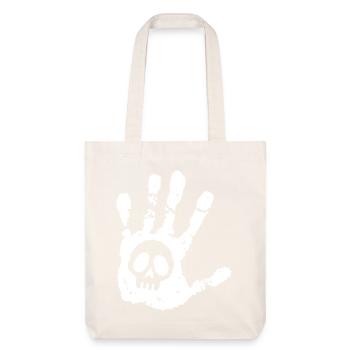 Totenkopf und weißer Fußabdruck - Stanley/Stella recycelter Heavyweight Stoffbeutel - Naturweiß - Vorne