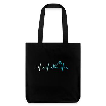 Kitesurf Retro Heartbeat Kitesurfer - Tote bag épais recyclé Stanley/Stella - noir - Devant