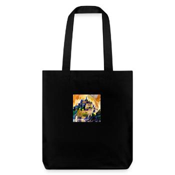 Mont Saint Michel - Aquarell - Stanley/Stella recycelter Heavyweight Stoffbeutel - Schwarz - Vorne