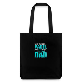 Fathers day My favorite padel player calls me dad - Stanley/Stella Heavyweight Recycled Tote Bag - black - Front