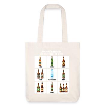 Bier-Identifizierungs-Guide - Stanley/Stella recycelter Heavyweight Stoffbeutel - Naturweiß - Vorne