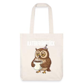 Hangover Breakfast Owl with Coffee Funny Hangover - Stanley/Stella Heavyweight Recycled Tote Bag - natural white - Front