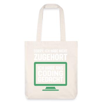 Coding thought on the screen - Stanley/Stella Heavyweight Recycled Tote Bag - natural white - Front