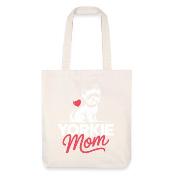 Yorkie Mom Heart Illustration - Stanley/Stella Heavyweight Recycled Tote Bag - natural white - Front