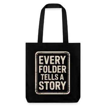 Chaque dossier raconte une histoire - Tote bag épais recyclé Stanley/Stella - noir - Devant