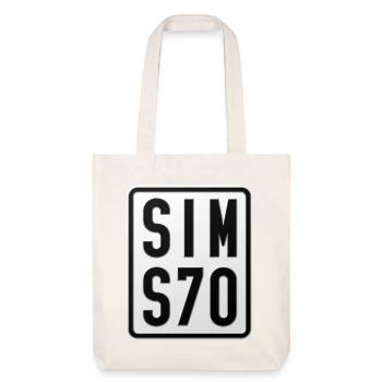 Simson S70 Moped Kennzeichen - Stanley/Stella recycelter Heavyweight Stoffbeutel - Naturweiß - Vorne