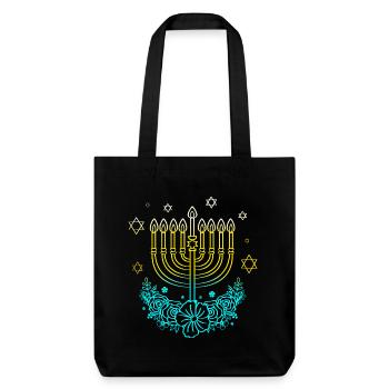 Chanukkah Hanukkah Hanukah Menorah - Stanley/Stella Heavyweight Recycled Tote Bag - black - Front