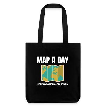World Map GIS Cartography Earth Geography - Stanley/Stella Heavyweight Recycled Tote Bag - black - Front