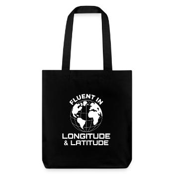 Fluent Longitude Latitude GIS Globe - Stanley/Stella Heavyweight Recycled Tote Bag - black - Front