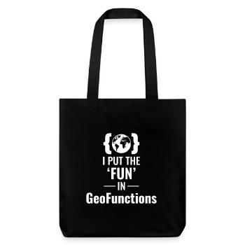 GeoFunctions GIS Programming Developer Fun - Stanley/Stella Heavyweight Recycled Tote Bag - black - Front