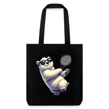 ours polaire joueur de tennis nord piscine dessin animé - Tote bag épais recyclé Stanley/Stella - noir - Devant