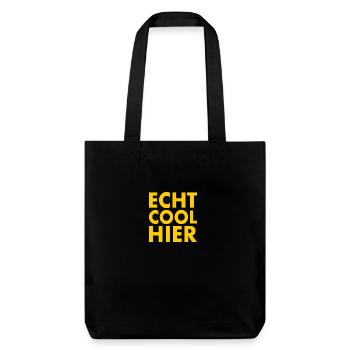 Echt cool hier - Stanley/Stella recycelter Heavyweight Stoffbeutel - Schwarz - Vorne