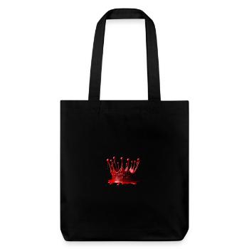 Rote Siegellackkrone 👑 - Stanley/Stella recycelter Heavyweight Stoffbeutel - Schwarz - Vorne