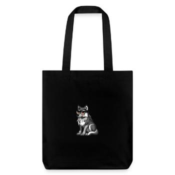 Wolf Cool Tier - Stanley/Stella recycelter Heavyweight Stoffbeutel - Schwarz - Vorne
