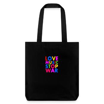 Love music stop war - Stanley/Stella recycelter Heavyweight Stoffbeutel - Schwarz - Vorne