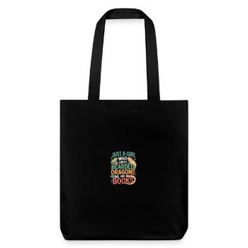 Juste une fille qui aime les dragons barbus - Tote bag épais recyclé Stanley/Stella - noir - Devant