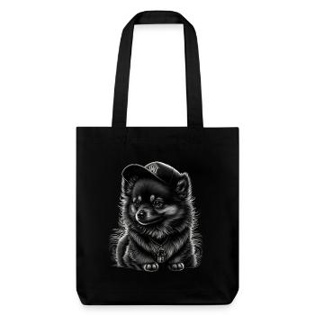 Spitz nain à casquette - Tote bag épais recyclé Stanley/Stella - noir - Devant