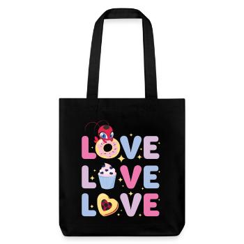Miraculous Love Love Love Lettering - Stanley/Stella Heavyweight Recycled Tote Bag - black - Front