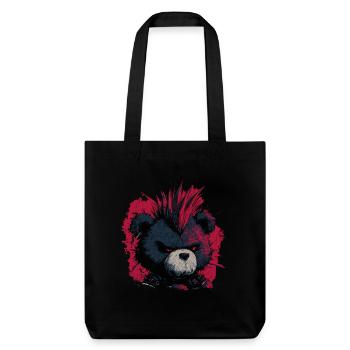 Ours en peluche punk mignon - Tote bag épais recyclé Stanley/Stella - noir - Devant