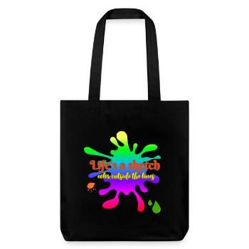 Life's a sketch - draw outside the lines - Stanley/Stella Heavyweight Recycled Tote Bag - black - Front