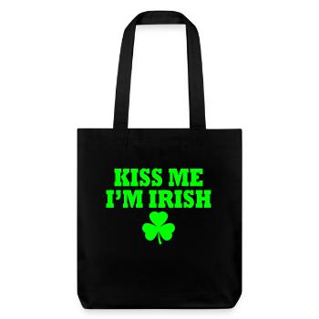 Kiss me im irish - Stanley/Stella Heavyweight Recycled Tote Bag - black - Front
