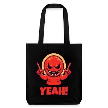 Pointant du doigt en l’air, le gars rouge dit oui - Tote bag épais recyclé Stanley/Stella - noir - Devant