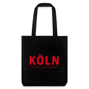 Köln T-Shirt – Domstadt Liebe - Stanley/Stella recycelter Heavyweight Stoffbeutel - Schwarz - Vorne