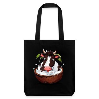 Vache baigne dans la noix de - Drôle tropical - Tote bag épais recyclé Stanley/Stella - noir - Devant