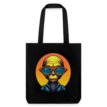 Cool Alien in Sunset: Casual Extraterrestrial - Stanley/Stella Heavyweight Recycled Tote Bag - black - Front