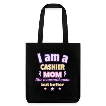 Caissier Maman, Cadeau de fête des mères, Supermarché - Tote bag épais recyclé Stanley/Stella - noir - Devant