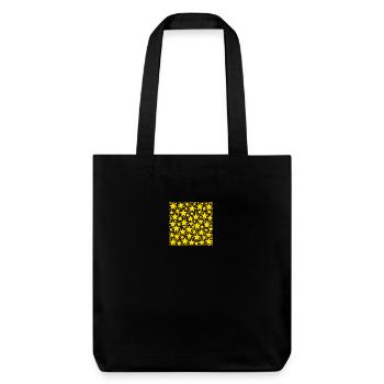 Goldene Sterne Gelb Weihnachten Geschenkidee - Stanley/Stella recycelter Heavyweight Stoffbeutel - Schwarz - Vorne