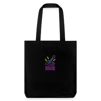 Neon Rock Vibes – Buntes Gitarren-Design - Stanley/Stella recycelter Heavyweight Stoffbeutel - Schwarz - Vorne