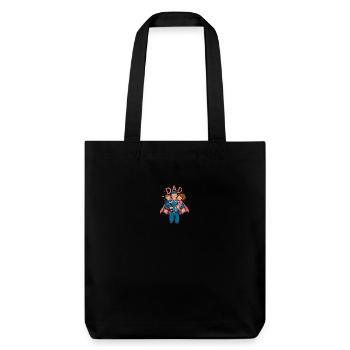 Un papa super-héros avec des enfants fiers - Tote bag épais recyclé Stanley/Stella - noir - Devant