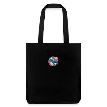 Vintage 80er Retro Japanisch Asiatisch Koi Karpfen - Stanley/Stella recycelter Heavyweight Stoffbeutel - Schwarz - Vorne